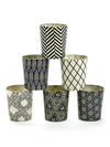 Six Tealight Holders - Black/White