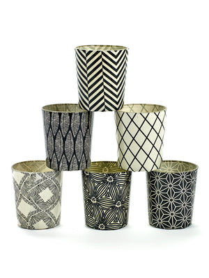 Six Tealight Holders - Black/White