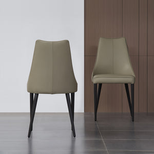 Milano Leather Dining Chair in Light Grey