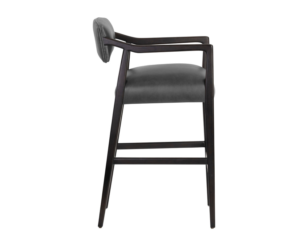 KEAGAN BARSTOOL - BRENTWOOD CHARCOAL LEATHER