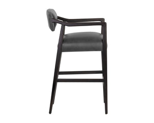 KEAGAN BARSTOOL - BRENTWOOD CHARCOAL LEATHER