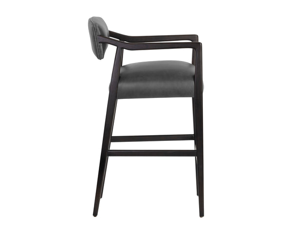KEAGAN BARSTOOL - BRENTWOOD CHARCOAL LEATHER