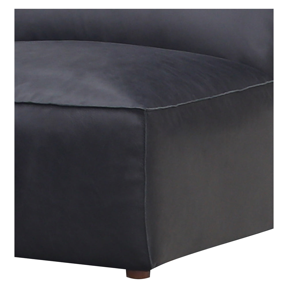 Moe's Form Slipper Chair in Vantage Black Leather