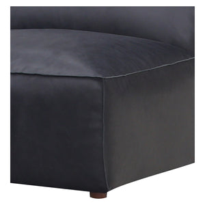 Moe's Form Slipper Chair in Vantage Black Leather