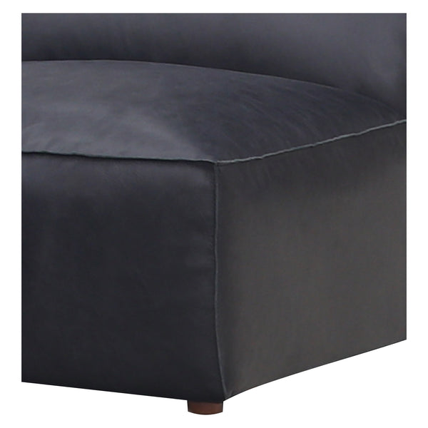 Moe's Form Slipper Chair in Vantage Black Leather