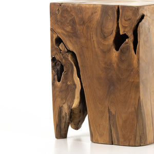 Teak Square Stool In Teak Root