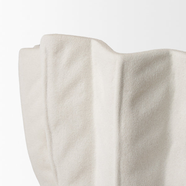 Daria Textured White Sculptural Ceramic Bowl