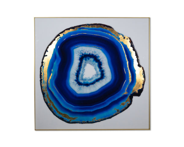 BLUE AGATE - 48" X 48" - GOLD FRAME