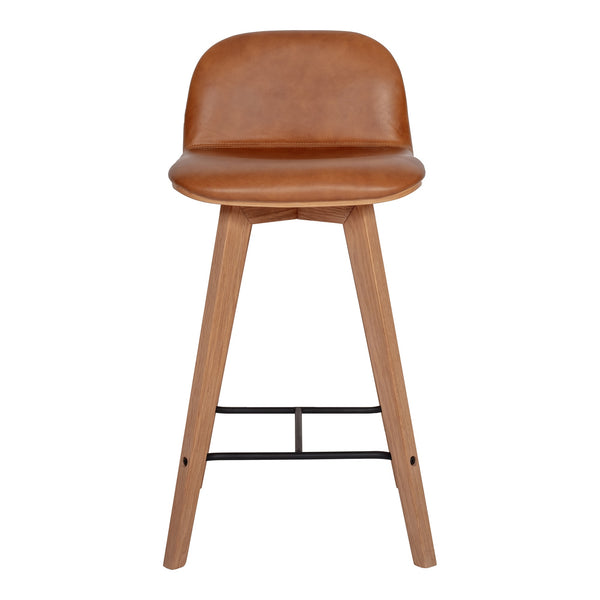 Napoli Leather Counter Stool with Oak Legs