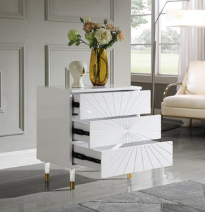 Darryl Side Table In White Lacquer