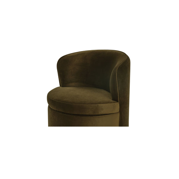 Moe's Dane Swivel Dining Chair in Faux Green Mohair