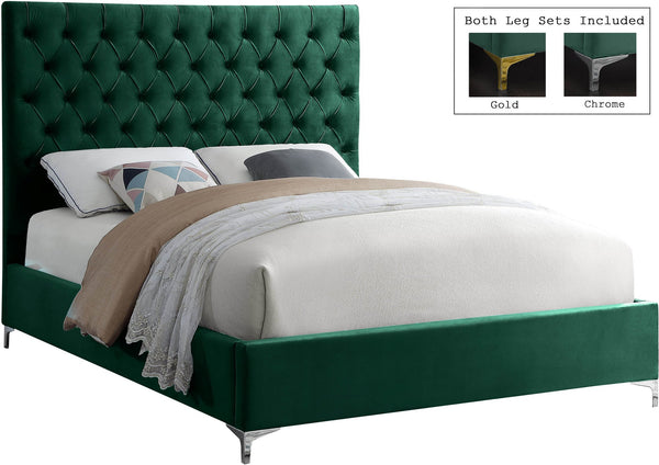 Robin King Bed In Green Velvet
