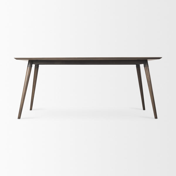 Nicholas II 72x39 Brown Solid Wood Top Metal/Wood Leg Dining Table