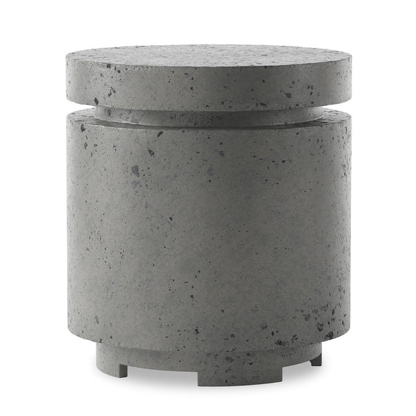 Higgins Outdoor Round Propane Enclosure In Pewter Concrete