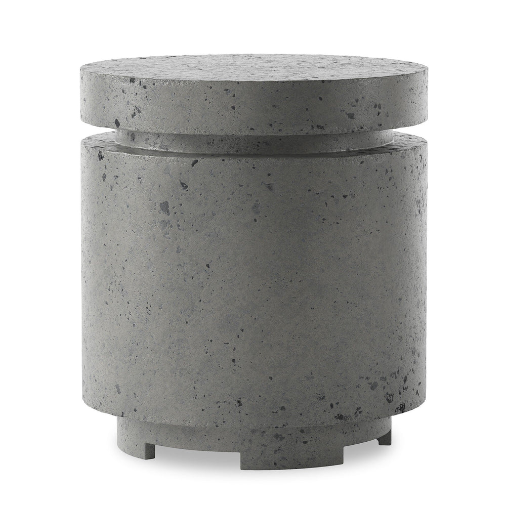 Higgins Outdoor Round Propane Enclosure In Pewter Concrete