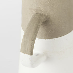 Garand Medium 15H Two-Toned White Natural Ceramic Jug