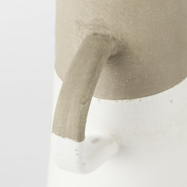 Garand Medium 15H Two-Toned White Natural Ceramic Jug