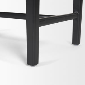 Shane Black Wood w/ Woven Black Leather Bench