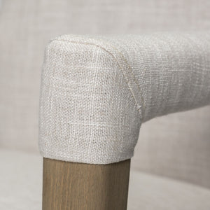 Palisades Cream Fabric Wrap Brown Wood Frame Dining Chair
