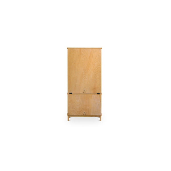 Moe's Seymour Tall Cabinet with Rattan Doors