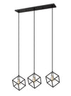 Vertical 3 Light Island/Billiard in Matte Black + Brushed Nickel Finish