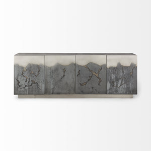 Roxdale 82.0L x 18.0W x 29.0H Acid Wash Metal Sideboard