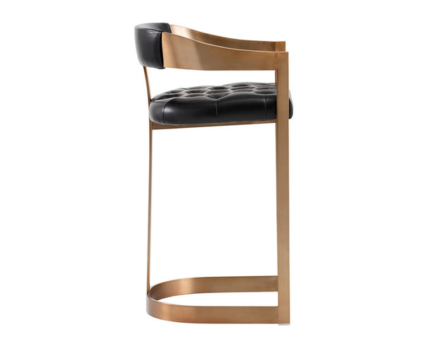 Beaumont Barstool - Antique Brass - Cantina Black
