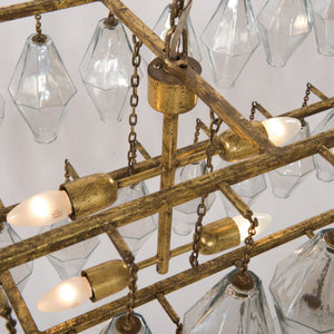 Adeline Rectangular Chandelier-Gold Leaf