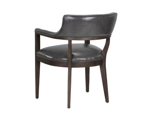 BRYLEA DINING ARMCHAIR - BROWN - BRENTWOOD CHARCOAL LEATHER