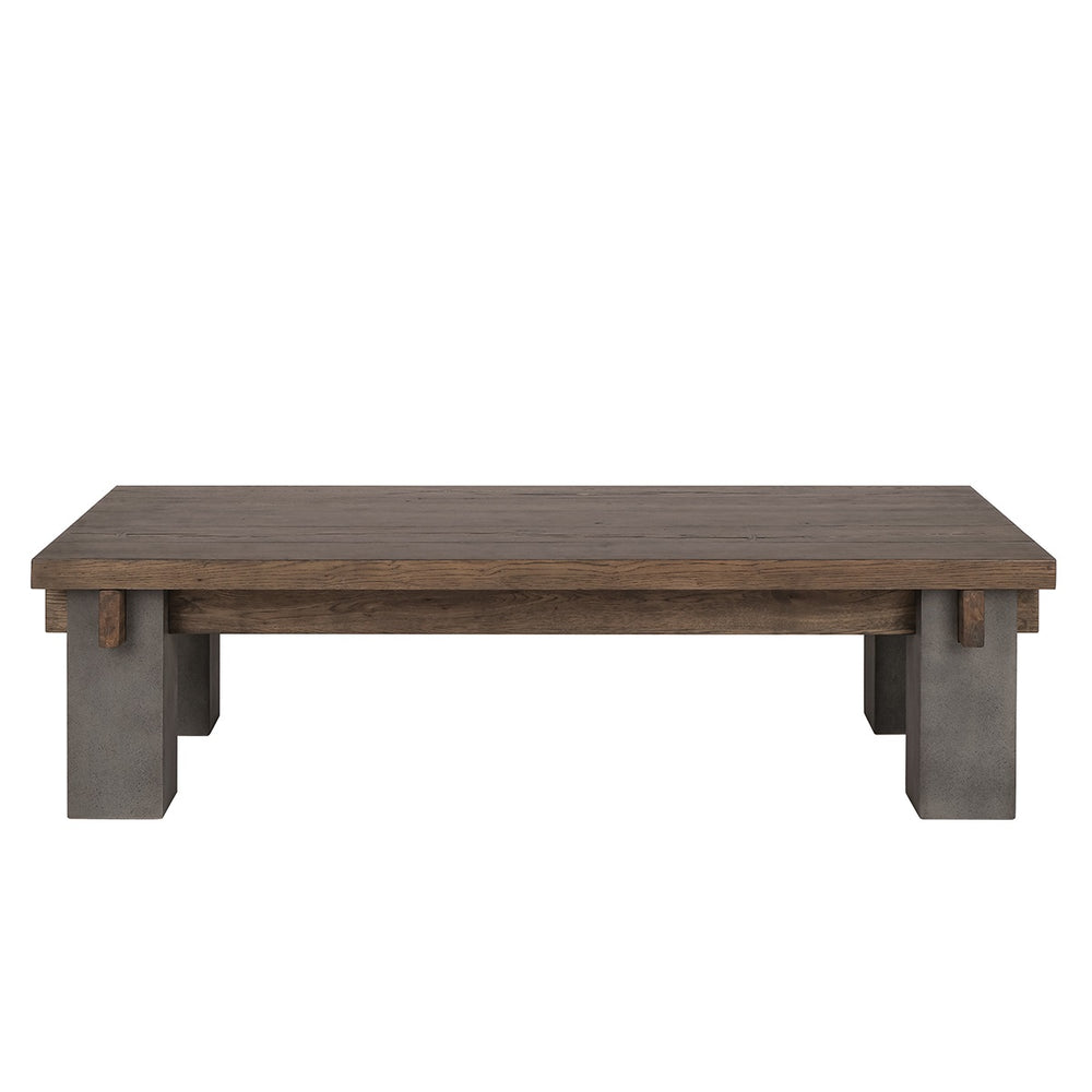 Dallas Solid Wood Coffee Table - Antique Brown/Dark Gray