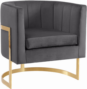 Dallas Accent Chair In Grey Velvet