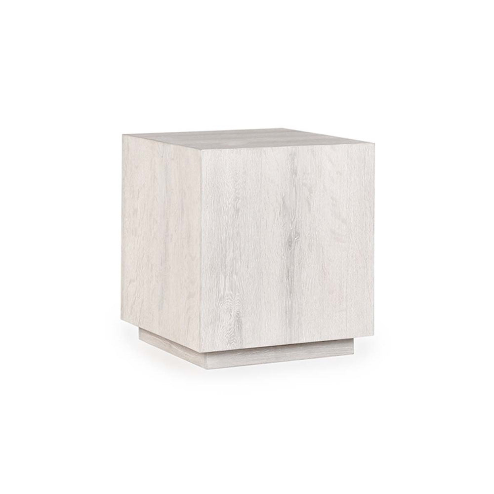 Layne Solid Wood End Table in Milk White