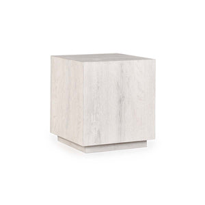 Layne Solid Wood End Table in Milk White