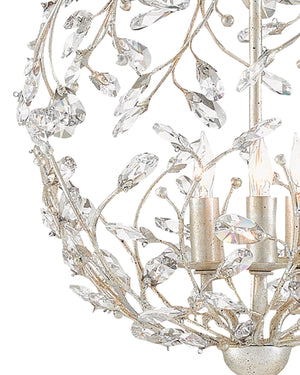 Crystal Bud Silver Orb Chandelier In Silver Granello