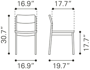Desdamona Dining Chair (Set of 2) Gray & Black