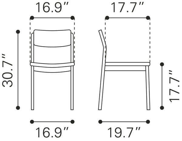 Desdamona Dining Chair (Set of 2) Gray & Black