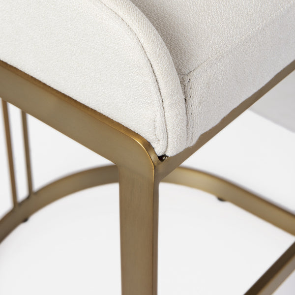 Hollyfield 20.5 x 19.7 x 32.7 Cream Fabric Seat W/ Gold Metal Base Bar Stool