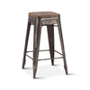 Eiffel 12" Barstool, Teak Top