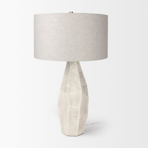 Piven White w/Antiqued Wash Textured Ceramic Table Lamp