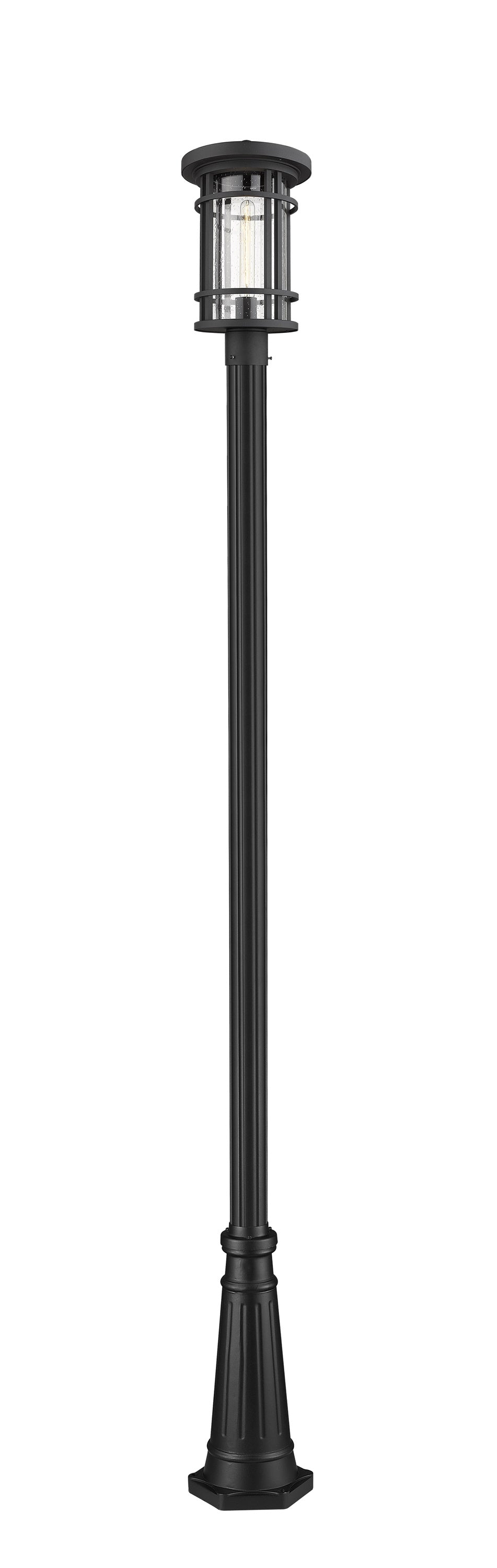 Jordan 1 Light Outdoor Post Mounted Fixture in Black Finish
