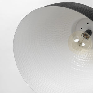 Minerva 19x22 Metallic Gray Hammered Detail Pendant Light