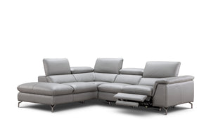 Michele Premium Leather Sectional in Left Hand Facing Chaise