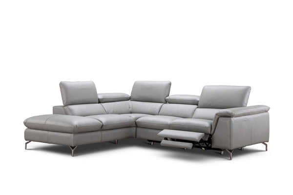 Michele Premium Leather Sectional in Left Hand Facing Chaise