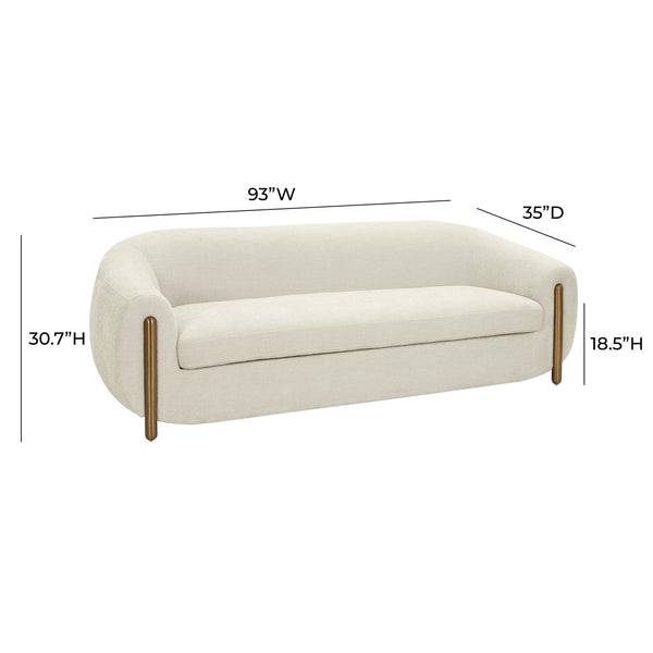 Lina Cream Chenille Textured Sofa
