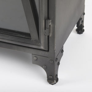 Poppy II 73.8" H Black Metal With Glass Door Display Cabinet