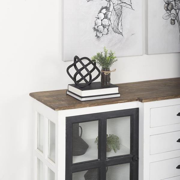 Willem I 9L x 9W Black Metal Open Cube Decor Object