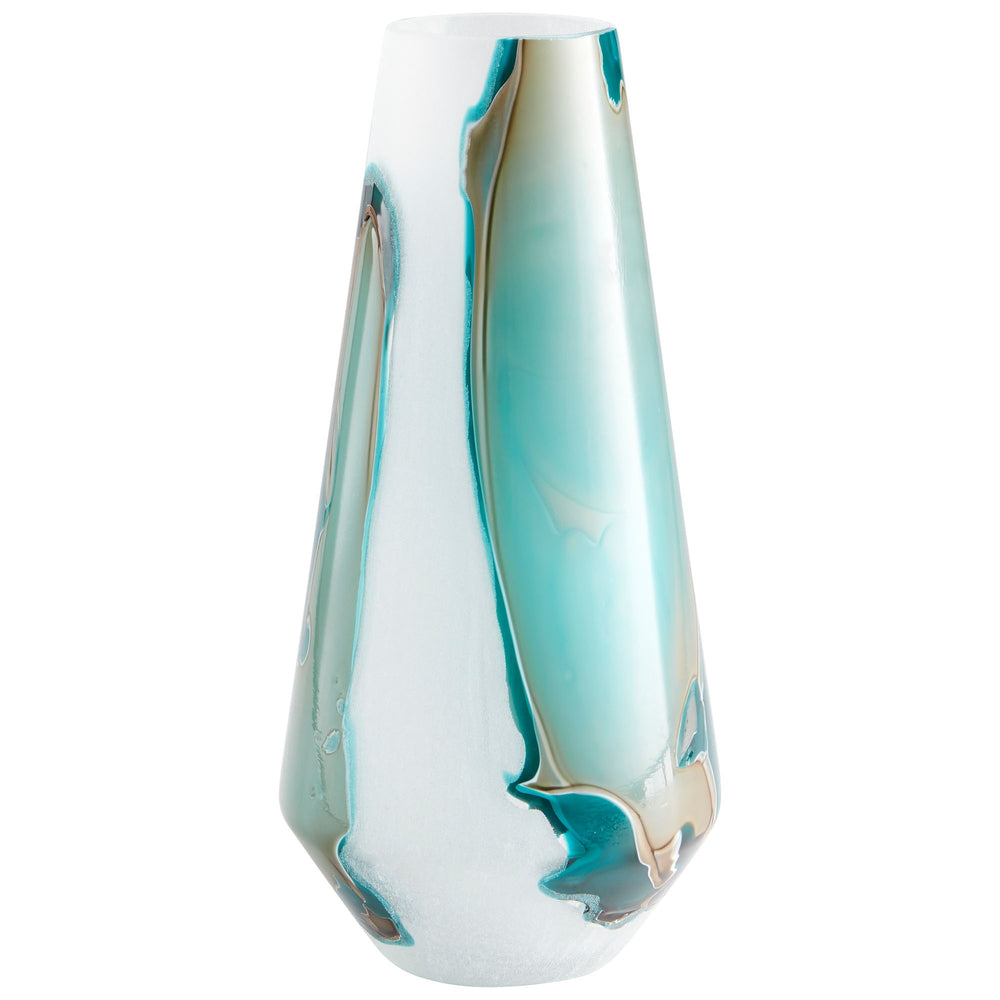 Tall Ferdinand Vase in Green and White