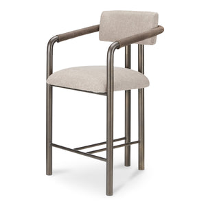 Cassidy Counter Stool Brown with Leather Armrests