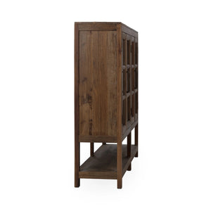 Kharga Reclaimed Wood Cabinet with Glass Doors