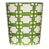 OVAL WASTEBASKET CREAM/GREEN SQRS